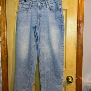 Old Navy Women's Loose Jeans Size 12 Low Rise OG Straight Leg Light Wash Denim